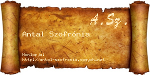 Antal Szofrónia névjegykártya